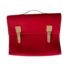 Rudi Rabitti Collections Made In Italy Leather Trim Computer Doc Travel Case Red