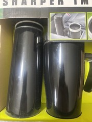 BLACK SHARPER IMAGE 2 PIECE THERMAL MUG & THERMOS SET