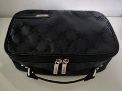 Tumi Black Signature Collection Logo Nylon Travel Toiletries Kit 10.5×6.5×3 $125