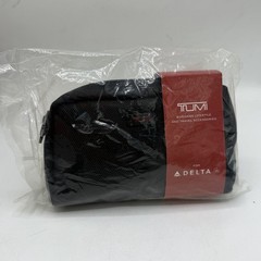 TUMI for Delta Semi Hard Shell Travel Amenity Zip Around Toiletry Kit Black New