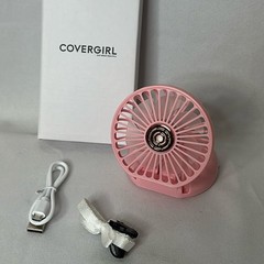 NWT pink covergirl electric fan travel festival concert vacation cooling device
