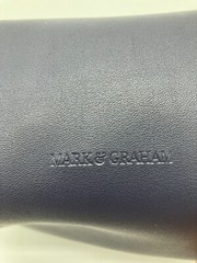 Mark and Graham JP mono Fillmore vegan Diamond travel pouch large NAVY $49 18
