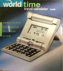 BRAND NEW ~ WORLD TIME TRAVEL CALCULATOR CLOCK CALENDAR FOLDING CASE ~ FREE SHIP