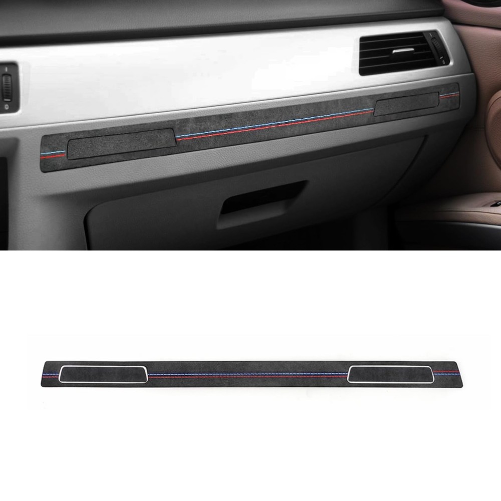 Betterhumz Car Cup Holder Panel Trim Cover for Alcantara BMW E90 Black