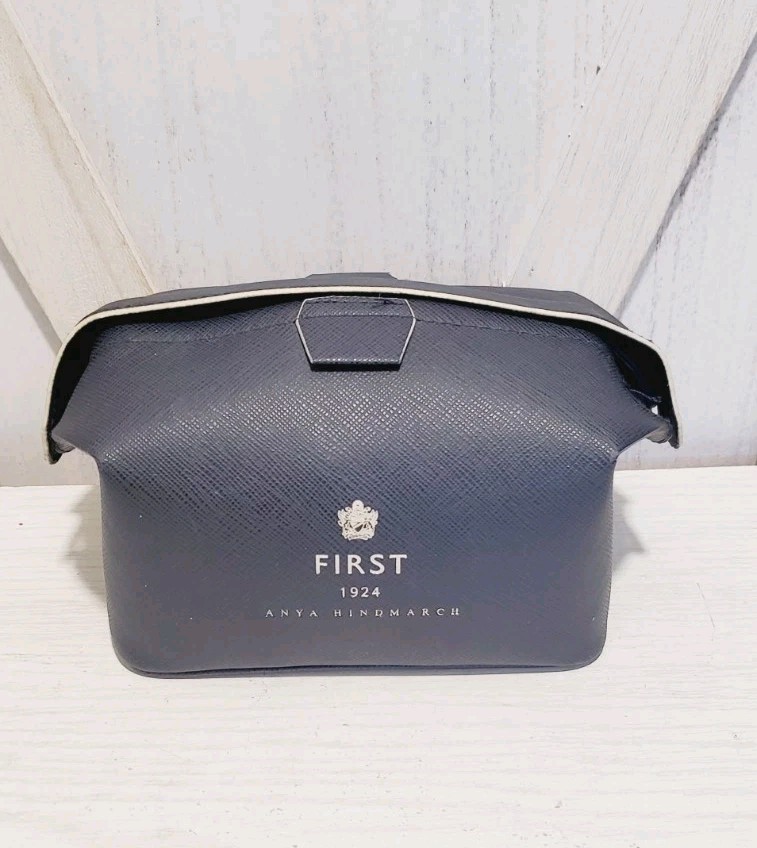 British Airways Anya Hindmarch Luxury First Class Amenity Blue Pouch Case Bag