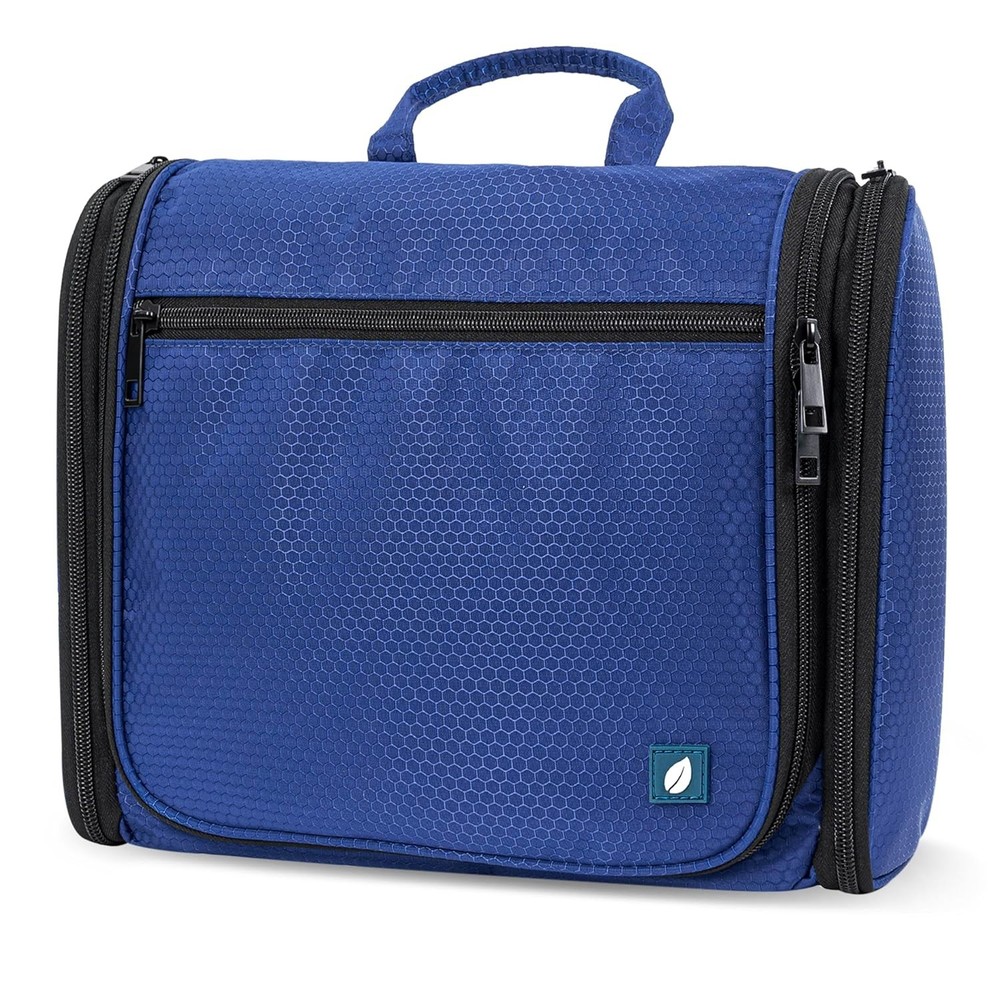 Large Hanging Toiletry Bag 10 Compartments Travel Shaving Organizer Blue