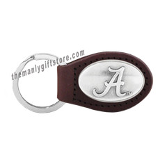NCAA Alabama Crimson Tide RTR Zep-Pro Leather Concho Key Fob brown keychain