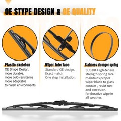 Dodge Ram 22&Prime; Windshield Wipers Replacement 2009-2018 Pack of 2