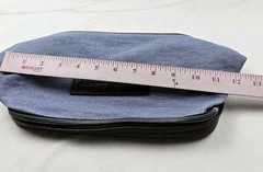 Tommy Bahama Blue Soft Denim Toiletry/Travel Bag Unisex Brown Leather Bottom
