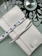 Mark & Graham Leather Roll Up Carrying Case White