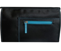 Black / Blue Toiletbag – Richard Jäger – Flat Cosmetic Bag Size M Toiletry Bag