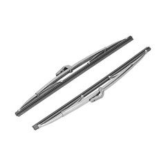 12in/30.48cm Stainless Steel Front Windshield Wiper Blades Polished Silver VWCM