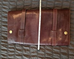 Red Envelope Leather Excursion Travel Case Bag Vintage Trifold Classic Unused