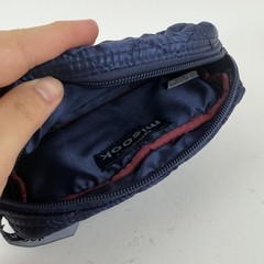 Misook Quilted Cosmetic Makeup Bag Pouch Navy Blue Zip Small Travel Organizer