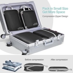 5-Piece Compression Packing Cubes Set – Space-Saving Travel Essentials for Women