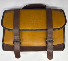 Vetelli Brown Vegan Leather Canvas Travel Accessory Toiletries Case Hanging Bag