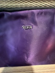 TUMI for Delta One Business Class Travel Amenity Pouch Purple Zip Case