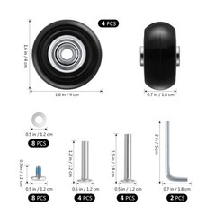30 Pcs Suitcase Wheels Replacement Kit Rubber Swivel Caster Luggage Wheels