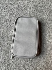 Wristlet GRAY Pouch TRAVEL bag with mesh compartments