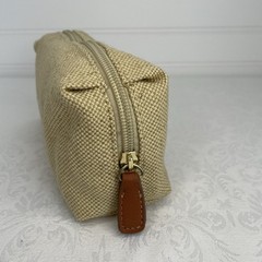 BRIC&rsquo;S Canvas Zipper Case Travel Bag Toiletry Pouch Light Brown Tan Khaki