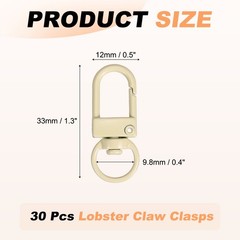 30pcs for lobster hook, metal swivel keychain clip, hooks