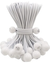 BINCKIN Ball Bungee Cords 50 Pcs, 6 Inch White 50
