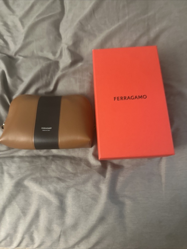 Ferragamo Bi-color Toiletry Travel Bag Brand new with box