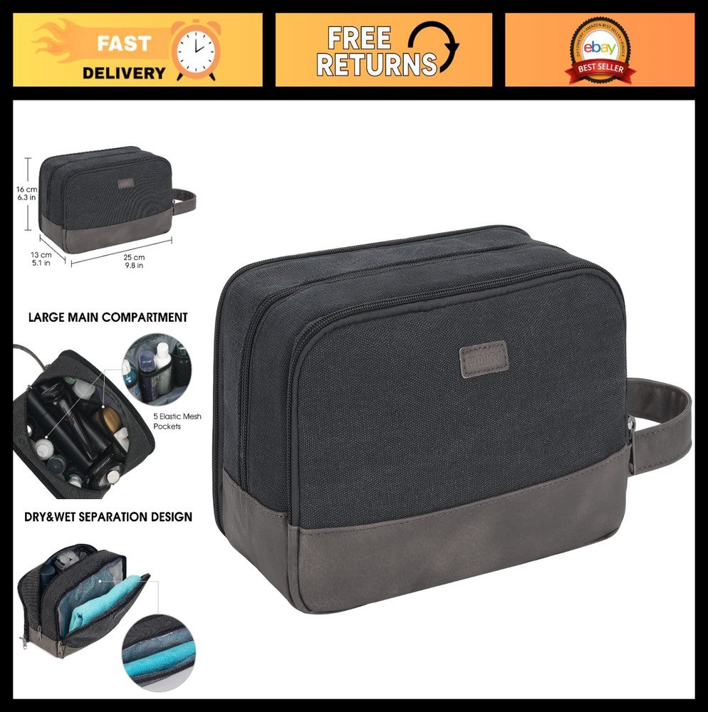 Large Water-Resistant Hanging Toiletry Bag for Travel – Dopp Kit for Men & Women