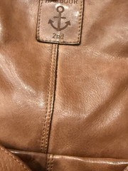 Harbour 2nd Brown Crossbody Bag Adjustable Strap Buckle/Zip Closure Brass
