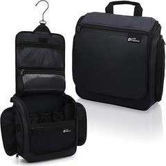 Large Hanging Toiletry Bag for Men, Travel Bathroom Bag with Hook, Black