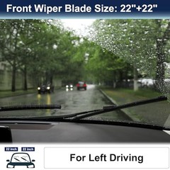 1 Pair 22&Prime;+22&Prime; Front Windshield Wiper Blade for VW Beetle 2011-2019