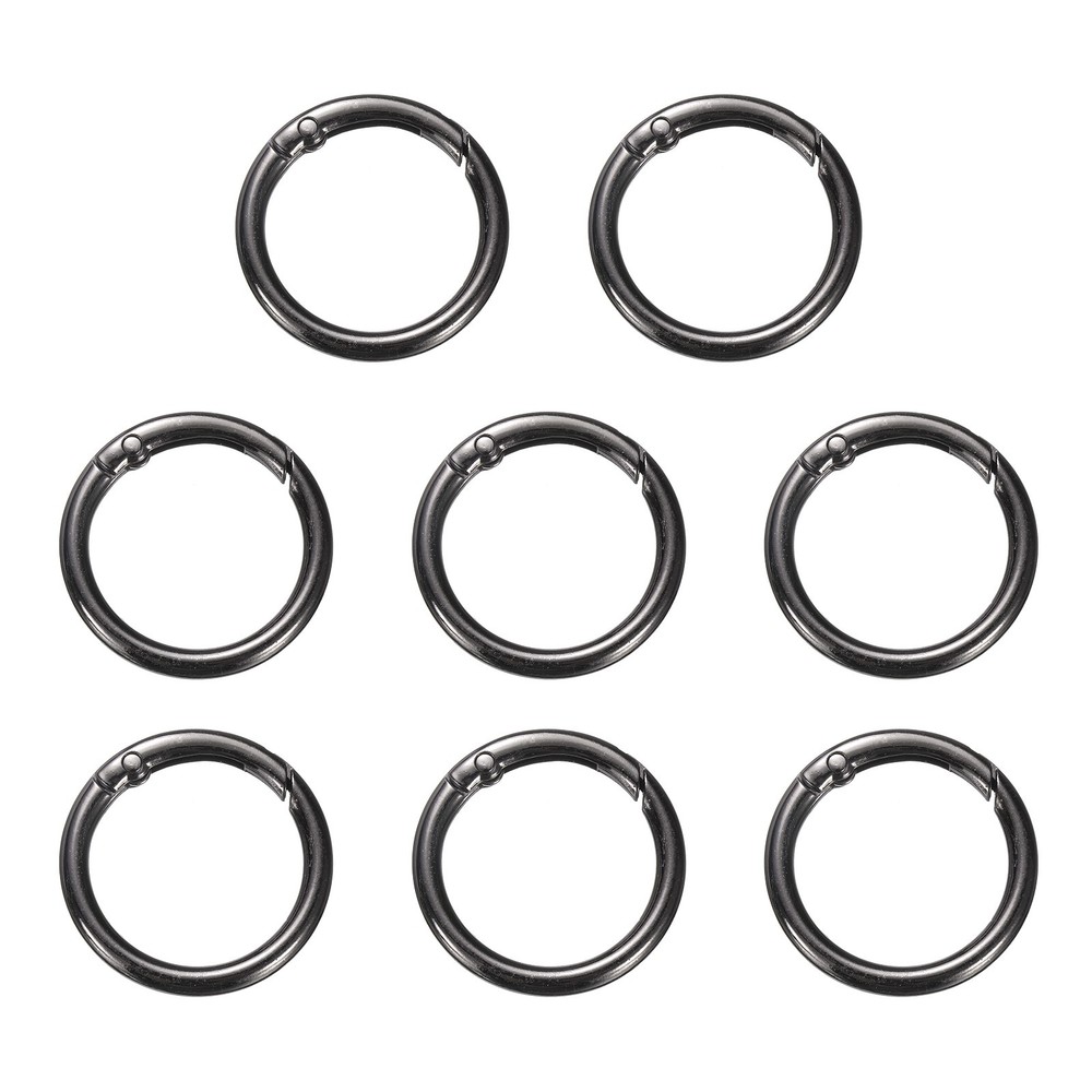 8pcs Metal Snap Ring 32mm/1 1/4&Prime; for Keys, Round, Gunmetal