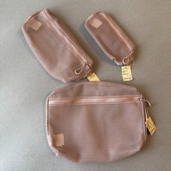 MUJI Gusset Mesh Case 3pc Set S M L Travel Organizer Pouch New From Japan