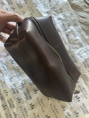 Portland Leather Goods Toiletry Tote Brown Leather Unisex NOS DELUXE DOPP KIT