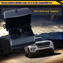 SHERXIBO Center Console Cup Holder for Rear 2011-2019, Platinum,Black