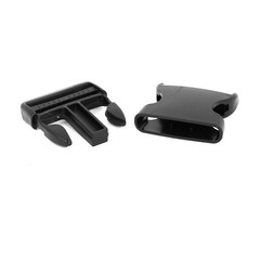 3Pcs 2&Prime; Wide Webbing Strap Plastic Curved Clasp Side Release Buckle Black