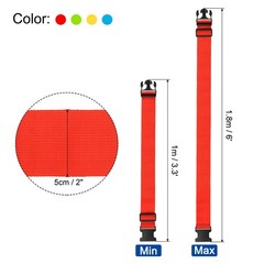 2&Prime; x 6&prime; Luggage Strap Polyester Adjustable Suitcase Belt, Assorted Color 4pcs