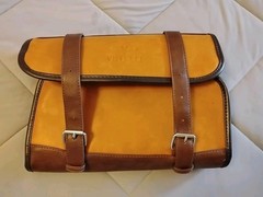 Vetelli Hanging Toiletry Bag Brown Vegan Leather & Canvas Travel Accessory