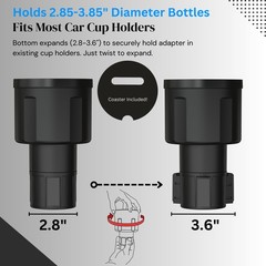 Swigzy Car Cup Holder Expander Adapter Holds 18-40 oz (Standard Base), Black