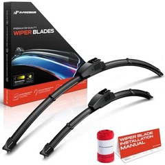 Pack of 2 Windshield Wiper Blades with Wear Indicator & Towel – Compatible