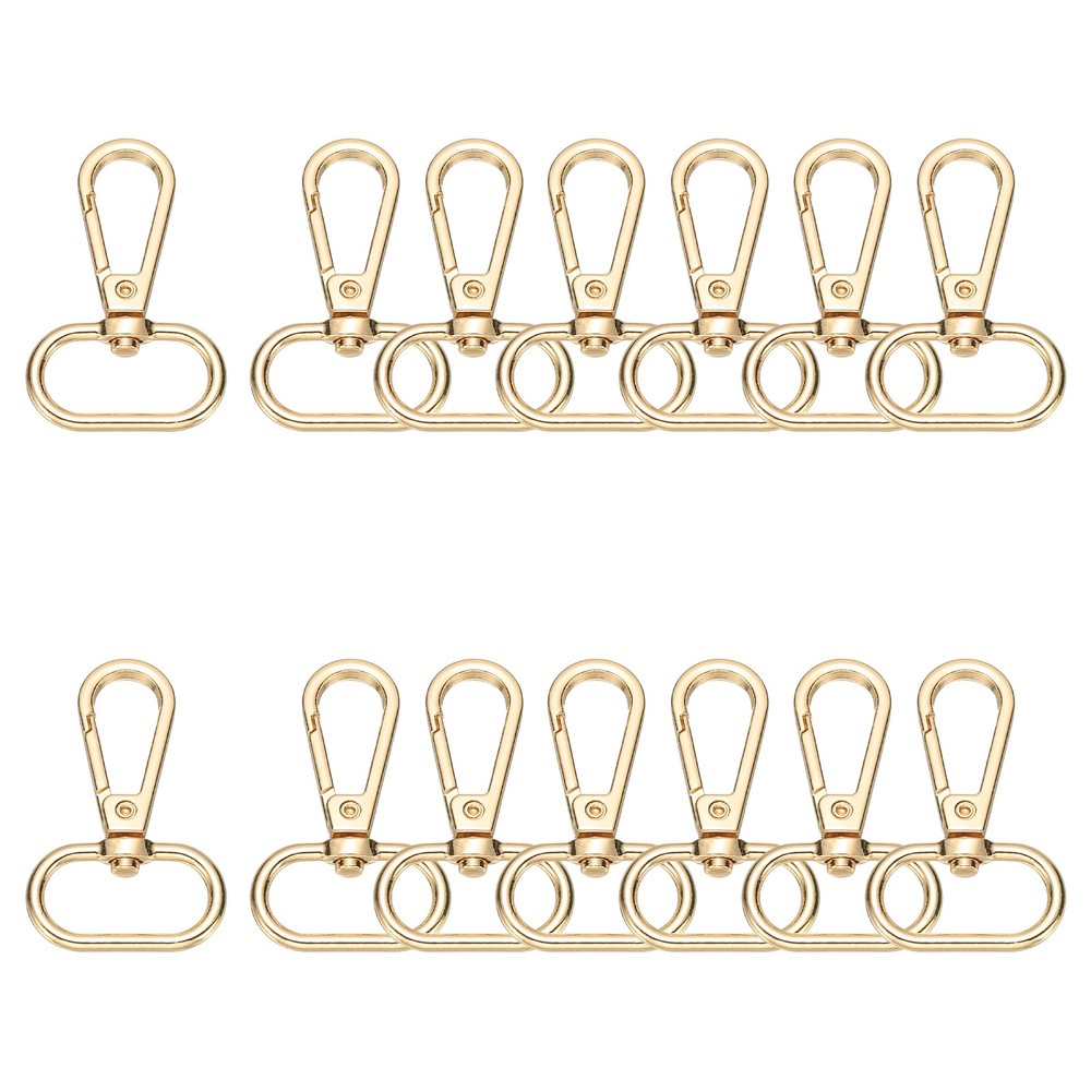 14pcs Quick Release Hooks 1&Prime; Gold, For Car/Truck