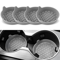 SINGARO Car Cup Holder Coaster, Silicone Insert, 3.15 inches, Gray