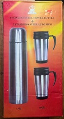 Stainless Steel Travel Bottle and 2 Stainless Steel Travel Mugs