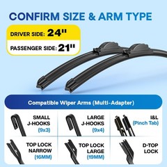 24&Prime; & 21&Prime; AllSeason Windshield Wiper Blades 2 Pack Automotive Replacement » »