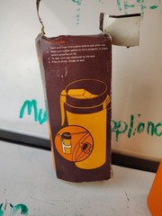 Vtg. Retro Orange Non-Spill Commuter Plastic Coffee Cup 1980s + Box Prop – NOS