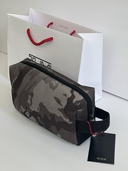 Tumi City Map Camo Black Medium Kit Travel Accessory Zipper Pouch Bag