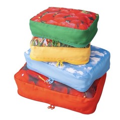 NWT ban.do Getaway Polyester and Mesh Fruit Theme Set Of Packing Cubes