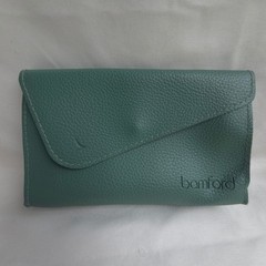 Bamford Cathay Pacific Sage Green Pebbled Envelope Amenity Travel Pouch