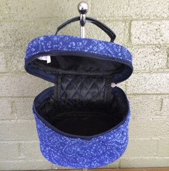 Unbranded Set Of Three Blue Quilted Cotton Polyester Travel/Overnight Bags NWOT