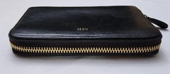 Vintage Mark and Graham Leather Zip Around Wallet, Cardholder, Black